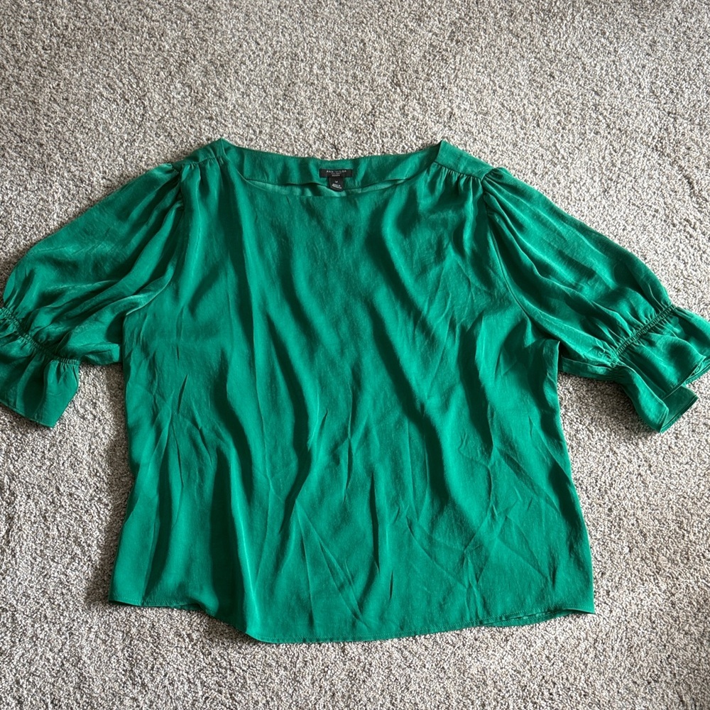 Green Women's Silk Top